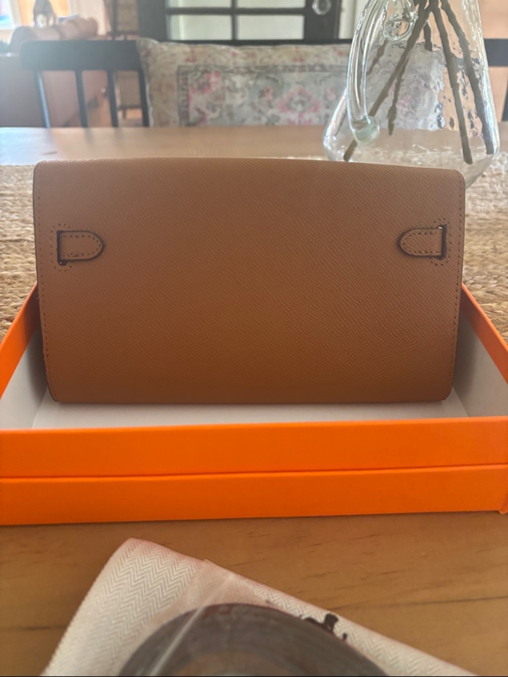 Brown Leather Wallet bag/with strap - Picture 6 of 8